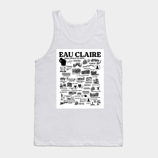 Eau Claire Wisconsin map Tank Top by fiberandgloss